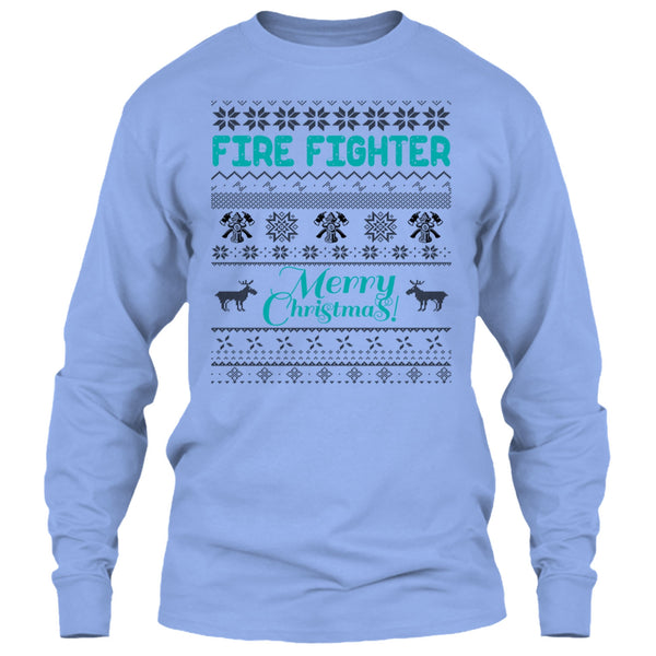 Fire Fighter Merry Christmas T Shirt, Gift For Merry Christmas T Shirt