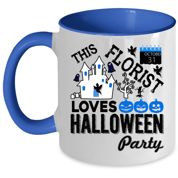 Cute Florist Coffee Mug, This Florist Loves Halloween Party Accent Mug