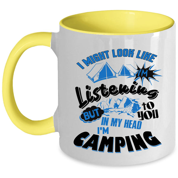 Cool Camping Coffee Mug, In My Head I'm Camping Accent Mug