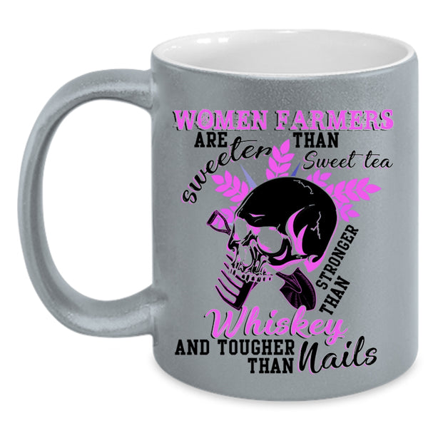 Funny Coffee Mug, Women Farmers Are Sweeter Than Sweet Tea Accent Mug