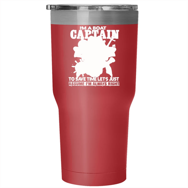 I'm A Boat Captain Tumbler 30 oz Stainless Steel, Cool Gift For Sailors Travel Mug