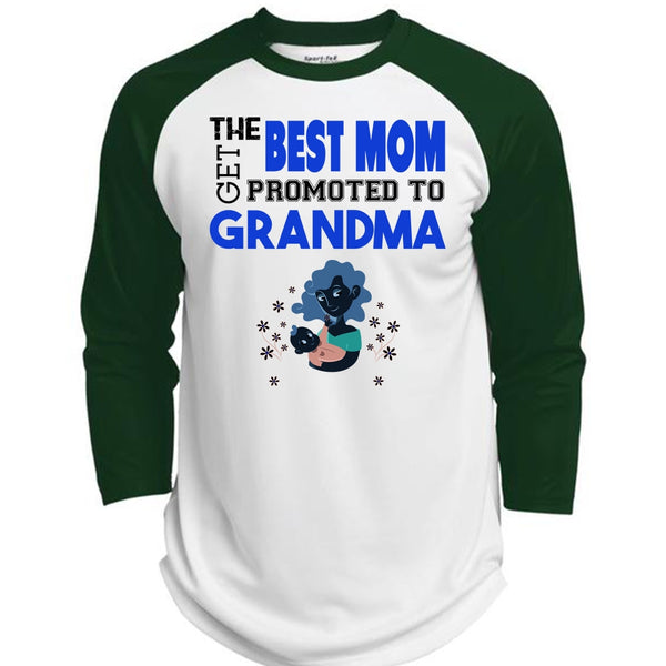 The Best Mom Get Promoted To Grandma T Shirt, Mother's Day T Shirt  (Polyester Game Baseball Jersey)