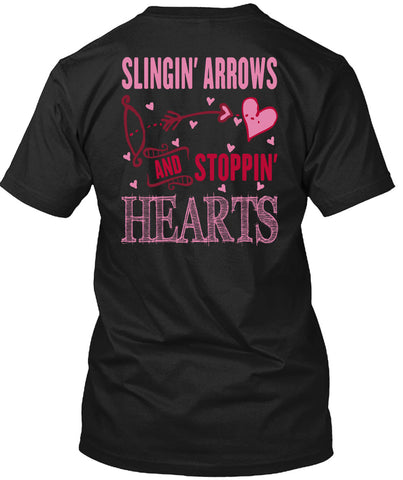 A black t-shirt with the shopify logo