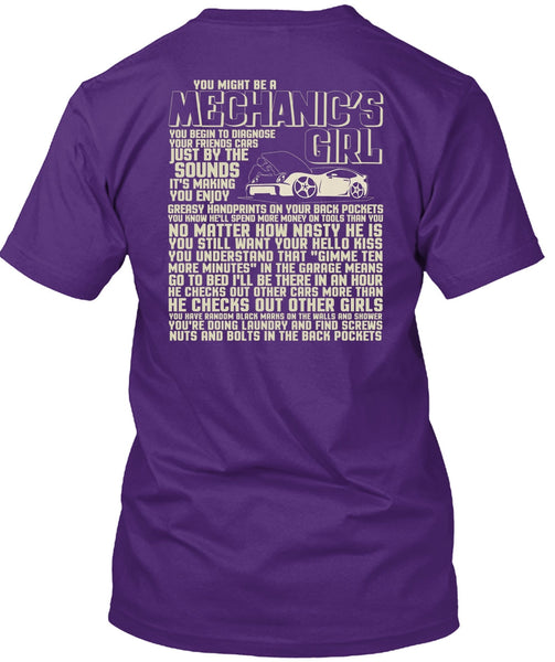 You Might Be A Mechanic's Girl T Shirt, He Checks Out Other Girls T Shirt