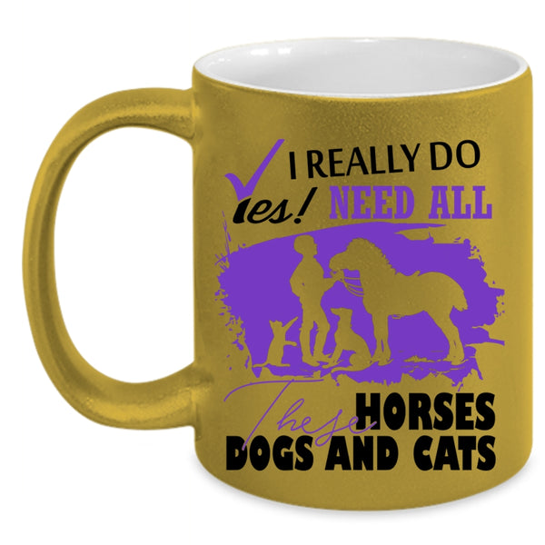 Cute Cattle Coffee Mug, Need All These Horses Dogs And Cats Accent Mug