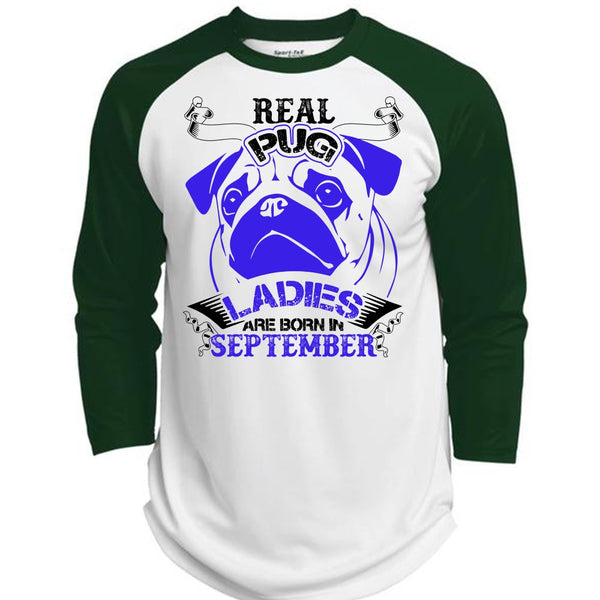 Real Pug Ladies Are Born In September T Shirt, I Love Pug T Shirt, Awesome T-Shirts  (Polyester Game Baseball Jersey)