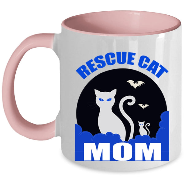 Best Gift For Mom Coffee Mug, Rescue Cat Mom Accent Mug