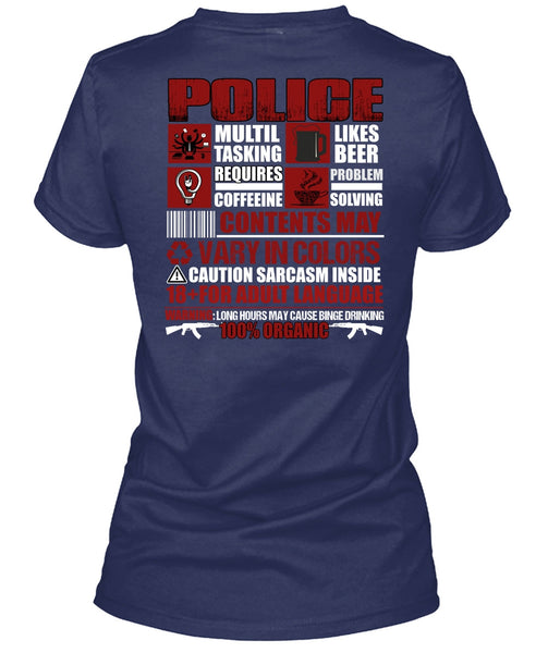 Police Multitasking T Shirt, Likes Beer T Shirt