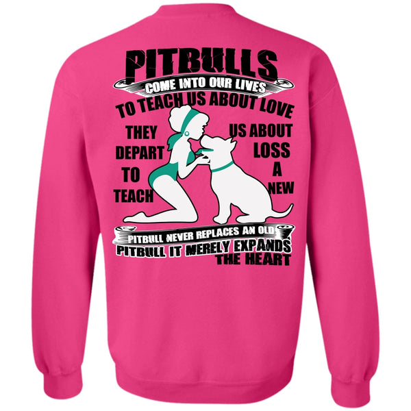 I Love Pit Bull T Shirt, Pit Bulls Come Into Our Lives Sweatshirt