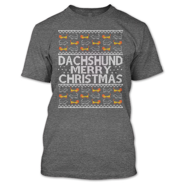 Dachshund Merry Christmas T Shirt, Coolest Dachshund T Shirt