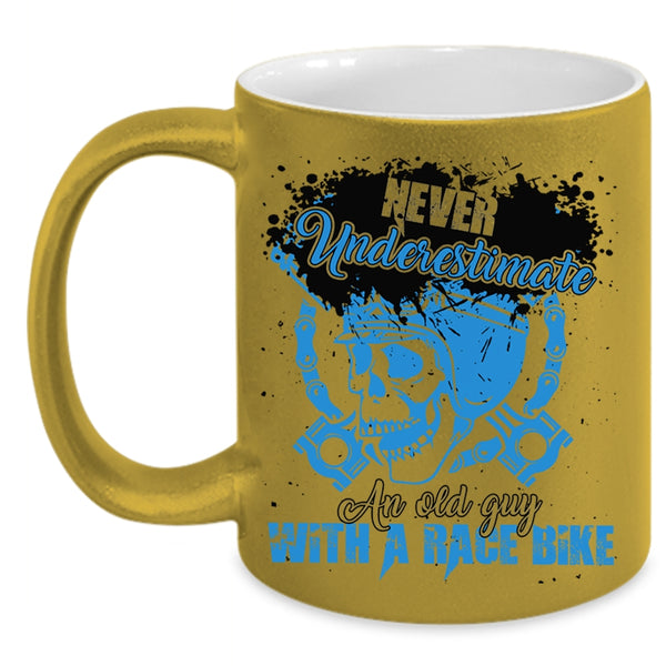 Awesome Race Biker Coffee Mug, An Old Guy With A Race Bike Accent Mug