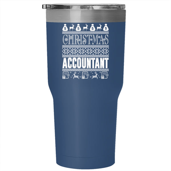 Christmas Accountant Tumbler 30 oz Stainless Steel, Cute Gift For Accountant Travel Mug
