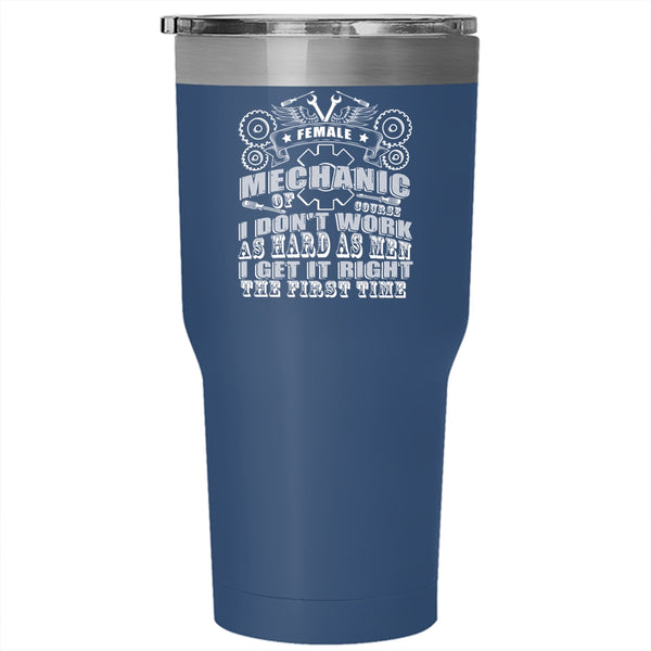 Female Mechanic Tumbler 30 oz Stainless Steel, Cool Gift For My Mom Travel Mug