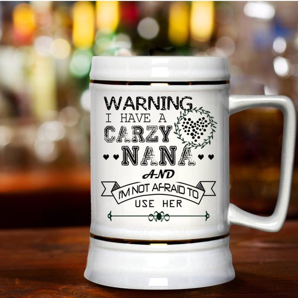 Need A Vacation Just Call Nana Beer Stein 22oz, Parent Problem Call Nana Beer Mug