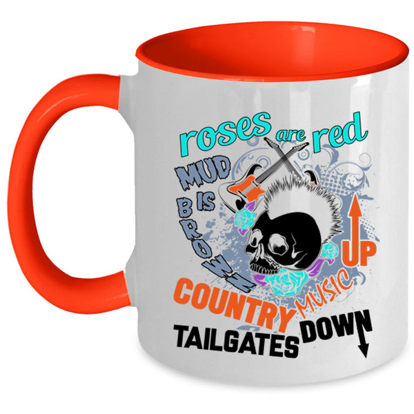 Country Music Up Coffee Mug, Roses Are Red Accent Mug