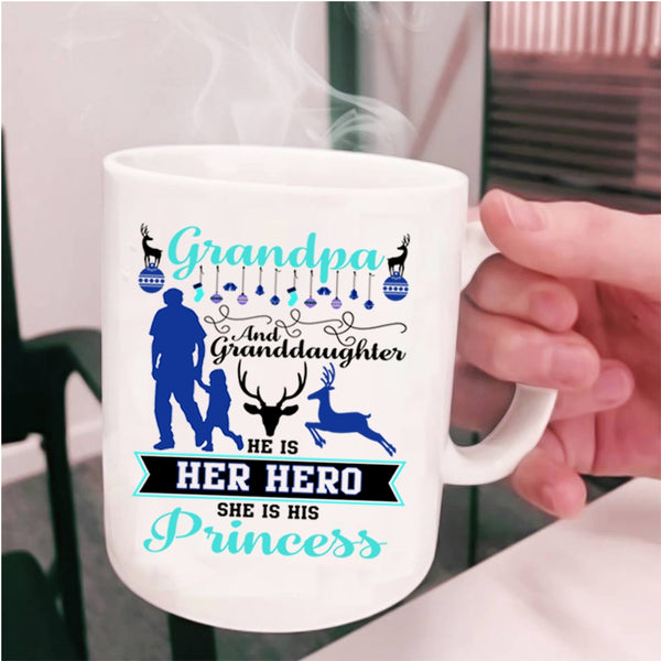 Cute Christmas Coffee Mug, Grandpa And Granddaughter Cup