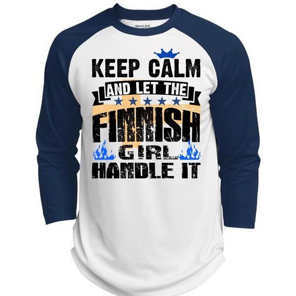 Let The Finnish Girl Handle It T Shirt, I Love Finnish T Shirt, Awesome T-Shirts  (Polyester Game Baseball Jersey)