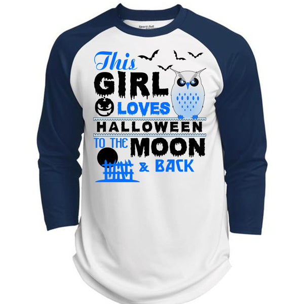 This Girl Loves Halloween To The Moon And Back T Shirt, Wait For Halloween T Shirt, Awesome T-Shirts  (Polyester Game Baseball Jersey)