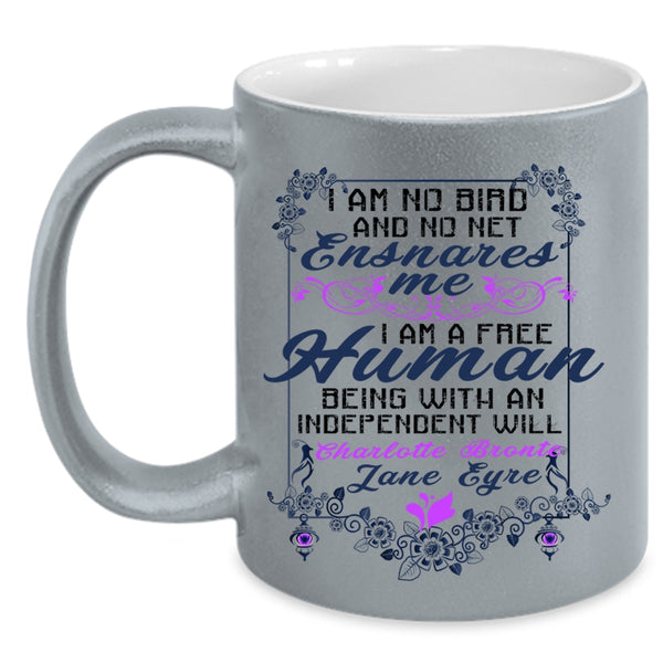 I Am A Free Human Coffee Mug, I Am No Bird And No Net Accent Mug