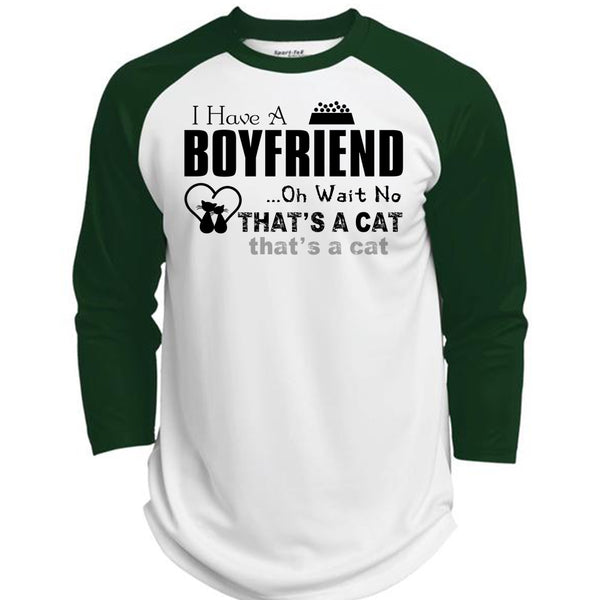 I Have A Boyfriend T Shirt, Oh Wait No That's A Cat T Shirt, My Favorite T Shirt  (Polyester Game Baseball Jersey)