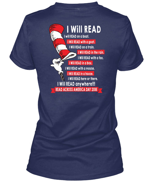 The Cat in the Hat T Shirt 2018, I Will Read Anywhere T Shirt, I Will Read In A Box T Shirt