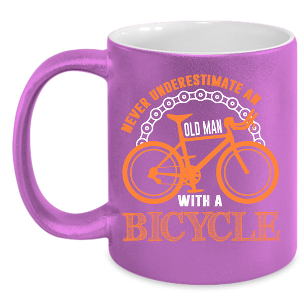 An Old Man With A Bicycle Coffee Mug, Cool Grandpas Coffee Cup