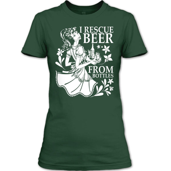 I Rescue Beer From Bottles T Shirt, Coolest Beer Drinker T Shirt