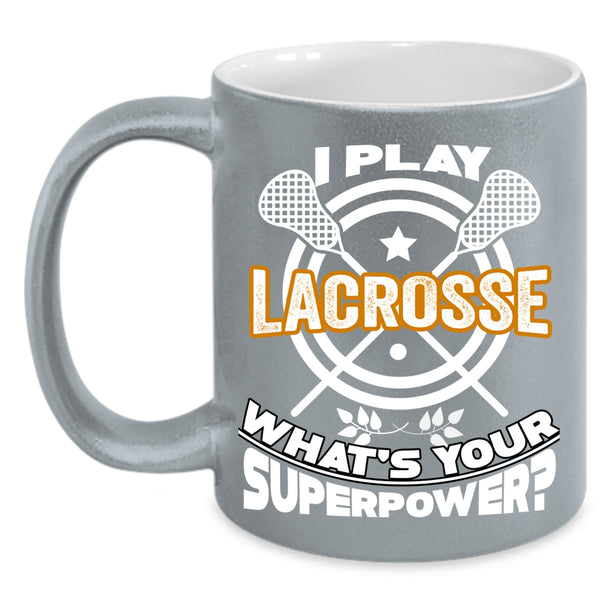 I Play Lacrosse Coffee Mug, Cool Spoty Coffee Cup