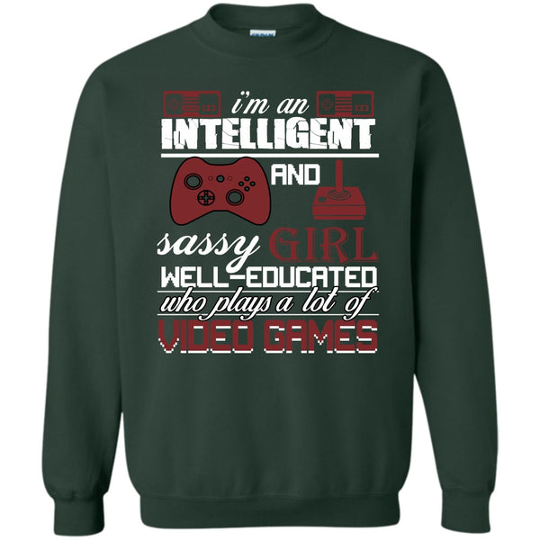 Sasy Girl Well-Educated T Shirt, Who Plays A Lot Of Vedeo Game Sweatshirt