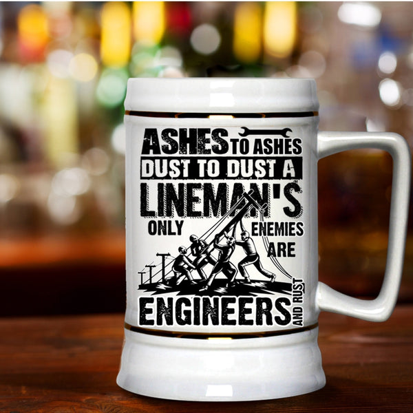 Best Gift For Linemans Beer Stein 22oz, Cool Lineman Beer Mug