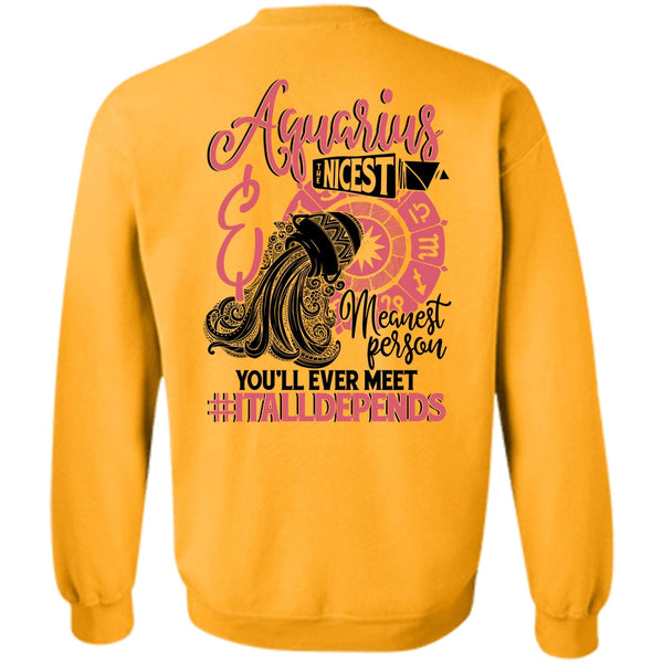 I Love Aquarius T Shirt, Aquarius Nicest Meanest Person Sweatshirt