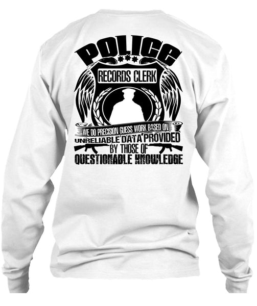 Police Records Clerk T Shirt, I Love Police T Shirt