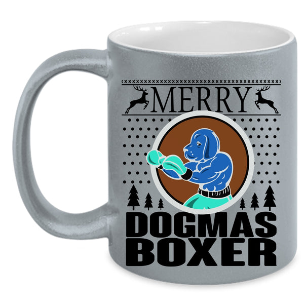 Christmas Gift For Son Coffee Mug, Merry Dogmas Boxer Accent Mug