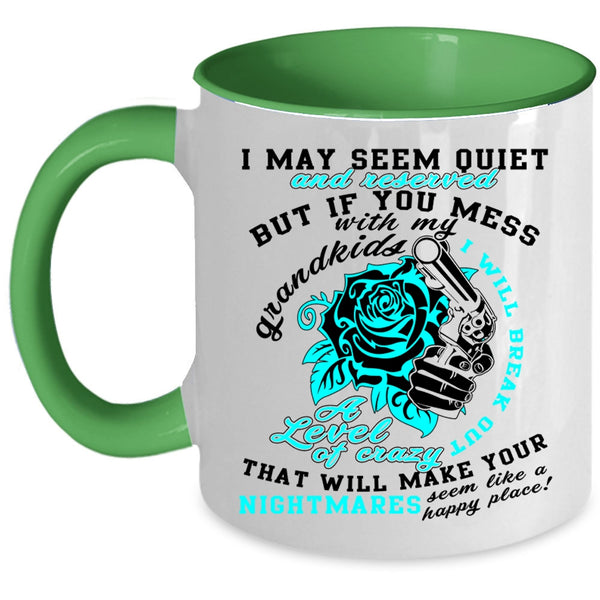 Cool Gift For Dad Coffee Mug, Don't Mess With My Grandkids Accent Mug