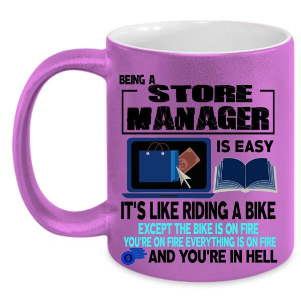 It's Like Riding A Bike Coffee Mug, Being A Store Manager Accent Mug