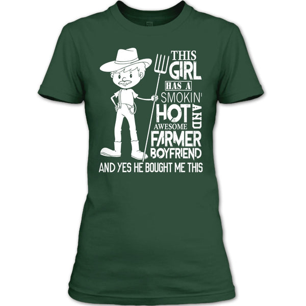 Awesome Farmer Boyfriend T Shirt, Coolest Farmer's Girlfriend T Shirt