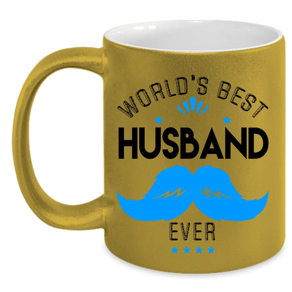 I Love My Husband Coffee Mug, World's Best Husband Ever Accent Mug