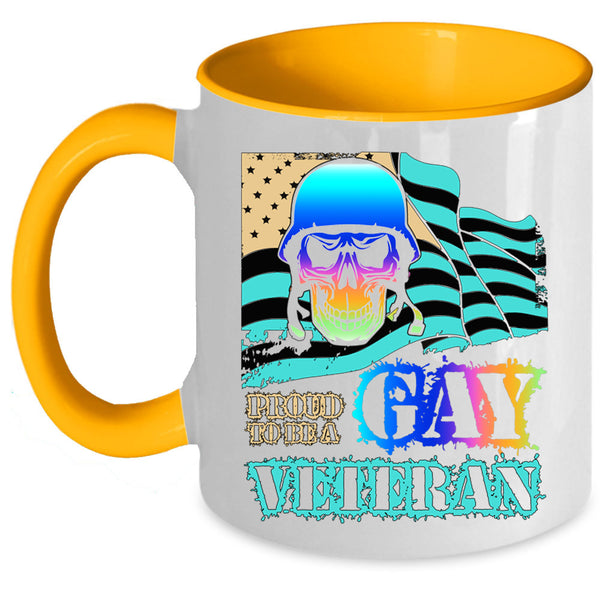 Awesome Veteran Coffee Mug, Proud To Be A Gay Veteran Accent Mug