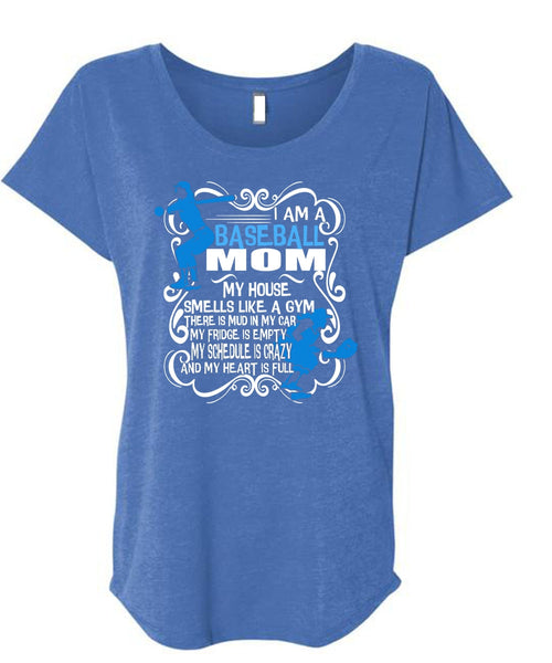 I Am A Baseball Mom T Shirt, Being A Baseball Player T Shirt, Cool Shirt (Ladies' Triblend Dolman Sleeve)
