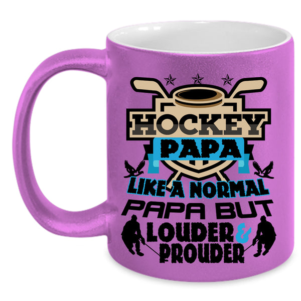 Normal Papa Coffee Mug, Hockey Papa Accent Mug