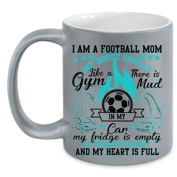Funny Gift For Mom Coffee Mug, I Am A Football Mom Accent Mug