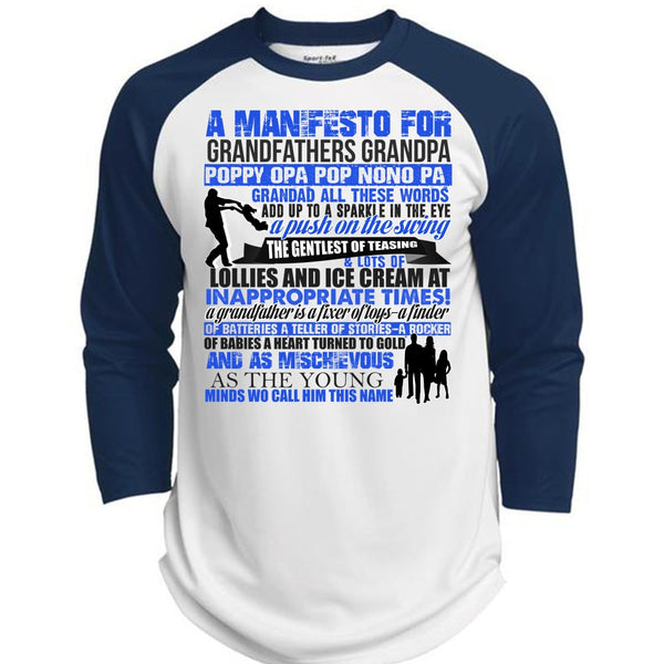 A Manifesto For Grandfathers Grandpa T Shirt, I Love My Kid T Shirt, Awesome T-Shirts  (Polyester Game Baseball Jersey)