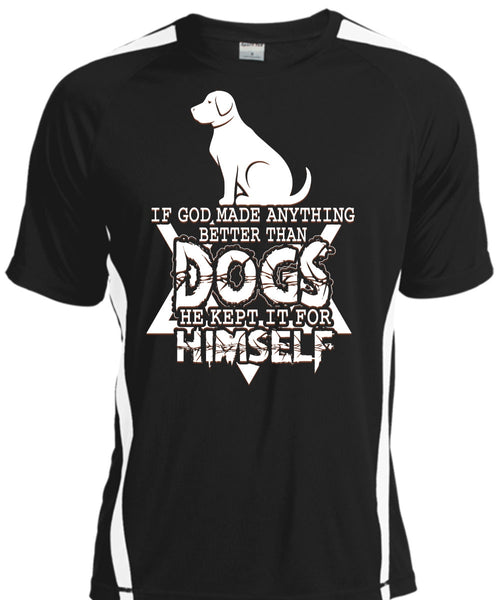 A black t-shirt with the shopify logo