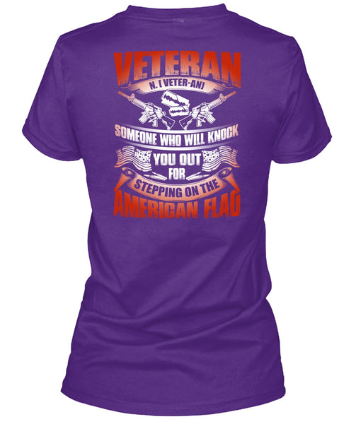 Veteran Who Will Knock You Out T Shirt, American Flag T Shirt