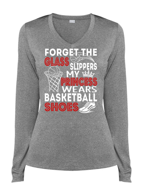 Wears Basketball Shoes T Shirt, Being A Basketball Coach T Shirt, Cool Shirt (Ladies LS Heather V-Neck)