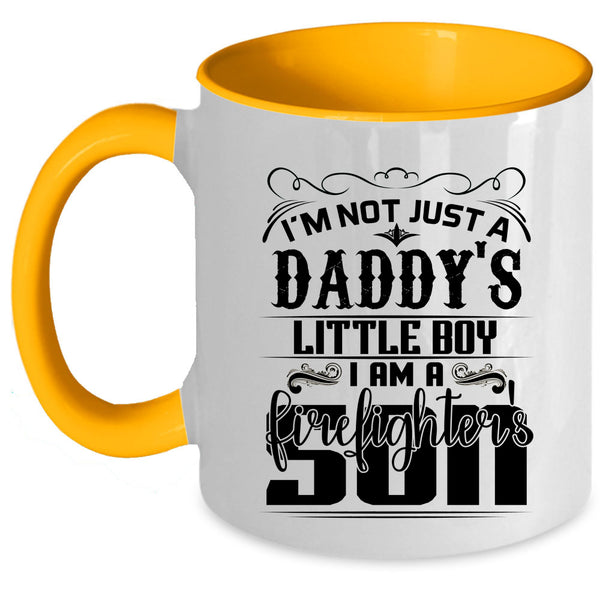 Daddy And Son Coffee Mug, I Am A Firefighter's Son Accent Mug