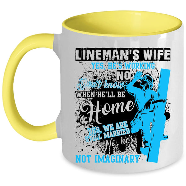 Cute Lineman's Wife Coffee Mug, Lineman's Wife Accent Mug