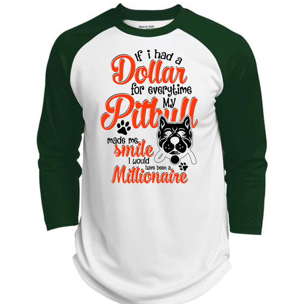 I Had A Dollar For Everytime My Pit Bull T Shirt, I Love Dog T Shirt, Awesome T-Shirts  (Polyester Game Baseball Jersey)