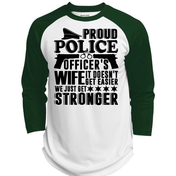 Proud Police Officer's Wife T Shirt, I Love Police T Shirt, Awesome T-Shirts  (Polyester Game Baseball Jersey)