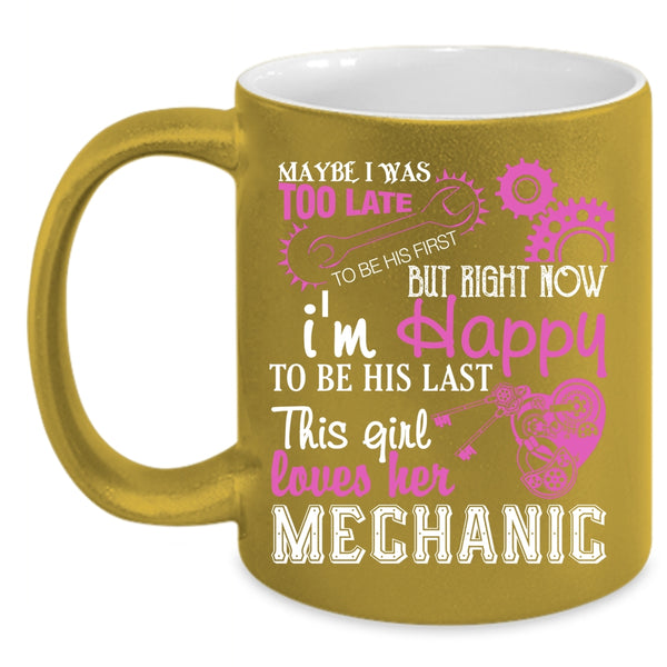 This Girl Loves Her Mechanic Coffee Mug, Cute Mechanic's Wife Coffee Cup